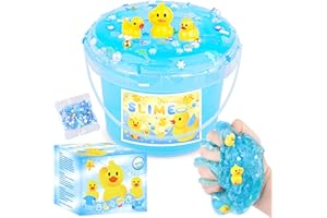 AXCOIUP Blue Crystal Slime, Super Soft and Non-Sticky, Premade Ocean Series Big Crunchy Slime Kit, Slime Party Favors for Kids, Birthday Gifts for Girls Boys