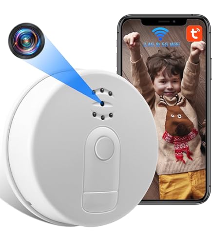 Igzyz Spionagecamera, wifi, 4K/1080p, klok, verborgen camera, groothoek, 120 graden, draadloos, met nachtzicht, bewegingsdetectie-alarm, app op afstand voor iOS en Android