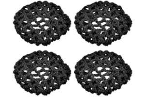 Romote femmes en nylon Chignon Couverture Snoods Net cheveux pour les Ballet de danse de patinage (4pcs), Noir