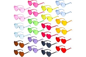 Mikulala 24 Pack Party Glasses Colorful Heart Sunglasses for Kids Festival Glasses Party Bag Fillers for Kids Party Sunglasses Gifts for Birthday Beach