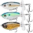 TRUSCEND Top Water Fishing Lure with BKK Hooks, Whopper for Freshwater or Saltwater, Wobble Surface Bass Baits Teasers, Floating Lure for Catfish Pike, Gifts for Men