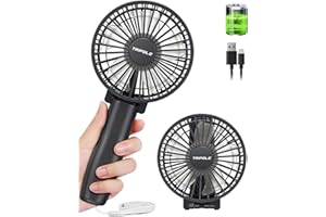 TriPole 2-IN-1 Handventilator Akku, 4800mAh Tragbarer Ventilator Leise [6-21 Std] Mini Ventilator USB, 3-Stufige Persönlicher Ventilator, 180°Einstellbar Ventilator Klein für Innen-und Außenszenen
