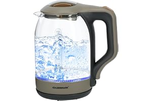 Olsenmark OMK2394 Illuminating Glass Kettle | Boil Dry Protection & Auto Shut Off | Fast Boil & Easy to Clean | Ideal for Hot Water, Tea or Coffee | 1.8L Cordless Kettle | 1500W