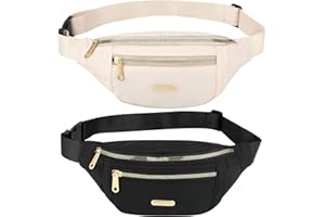 VIEINKAUFEN 2 Pack Bum Bag Fanny Pack Men Women Fashion Festival Fanny Pack Travel Waist Pack Lightweight Adjustable Waist Bag for Running Walking Hiking Jogging
