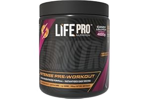 LIFE PRO NUTRITION Pre Entreno Life Pro Elektro 400g - Pre Workout con Citrulina Malato 8000mg, Beta Alanina 3000mg, Taurina 1500mg y Cafeína 200mg - Preentreno gimnasio fuerte - Energía y Rendimiento - Lollipop