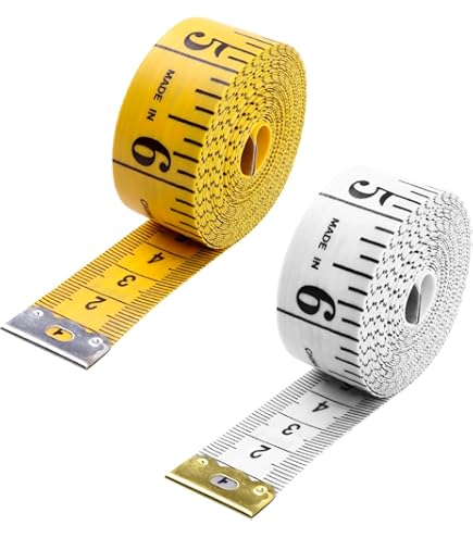 Centimetro Da Sarta Morbido Giallo - Doppia Scala CM/Pollici, 1.5 Metri, Con Custodia Rigida - Professionale - Foto 3