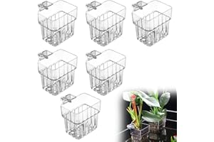 WANDGU 6 Pezzi Supporti per piante d'acquario: Supporti per piante per acquari, Tazze di piante d'acquario sospese trasparenti in acrilico fioriera da appendere