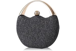 CORIOS Bolso de Fiesta para Mujer Bolsa de Noche Bolsa de Cadena Brillante Bling Bolso de Mano Bolso Bandolera Elegante Bolso de Hombro para Fiesta de Graduación Boda Banquete Negro