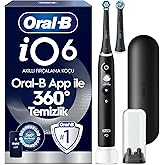 Oral-B iO6 Siyah Şarjlı/Elektrikli Diş Fır&ccedil;ası, 2 Fır&ccedil;a Başlığı, Uzun &Ouml;m&uuml;rl&uuml; Pil, Premium Seyahat Kabı, Yedek Başlık Kabı