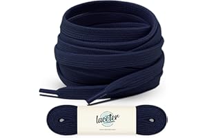 Laceter Lacci Scarpe Piatti 100% Cotone - Stringhe Scarpe da Sportive Resistenti - Lacci bianchi o di colore alternato - Larghezza 8mm