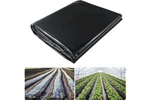 MAILEKT Greenhouse Film, Black, 2 m x 6 m, Polyethylene Film, 4 mil Plastic Film, Tear-Resistant and Waterproof, Polytunnel for Gardening, Tomato House, Greenhouse Film