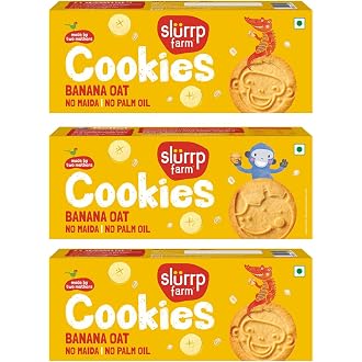 Slurrp Farm Buy2Get1 Free Banana Oat Cookies | No Maida...