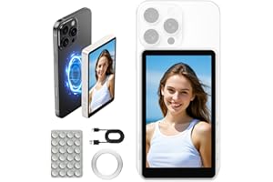 XJUGEZ Monitor Selfie Pantalla para Teléfono 4K,2500mAh Pantalla de Monitor Vlog para Cámara Trasera de iPhone,Disparo Remoto Pantalla magnética Selfie,Accesorio para TikTok,YouTube,LiveStream,Android