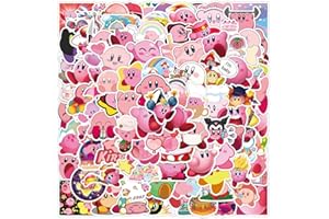AYODPE Kirby Aufkleber für Erwachsene 100 PCS,Vinyl Wasserdicht Aufkleber für DIY Laptop Gepäck Kühlschrank Skateboard Auto Motorrad Fahrrad Phone Dekor Graffiti Aufkleber,Game Stickers Set