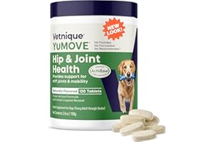 YuMOVE Joint Supplement for Dogs, Essential Dog Hip and Joint Support for Adult Dogs with Glucosamine, Chondroitin, Green Lipped Mussel, Aged 6 to 8, 120 Tablets