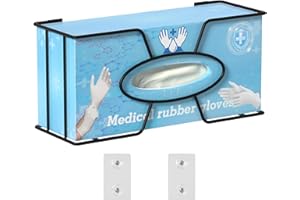 Alyoen Glove Box Holder, Adhesive Wall-Mounted Metal Dispenser, Tool-Free Organizer for Rubber Latex Gloves, Large