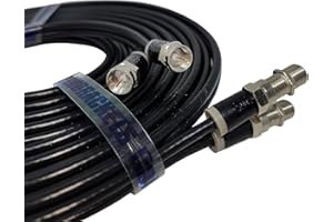 Twin Satellite Shotgun Coax Cable Extension Kit with Pre Fitted Professional Compression F Connectors for Sky Q | Sky HD | Sky+ | Freesat | By Inbrackets (7 Metre, Black)