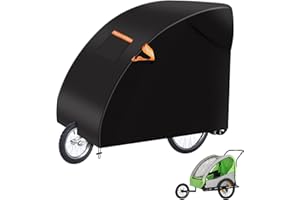 MaxEarn 140 x 85 x 100 cm, copertura universale per rimorchio per bicicletta, 420D, copertura universale per rimorchio per bambini, rimorchio per cani, telo di copertura, impermeabile, copertura