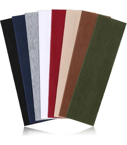 Lot De 8 Bandeaux Sport – Tissu Respirant Antidérapant, Multicolore, 19,5x5 Cm, Pour Yoga Et Fitness