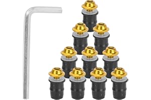 TOMOTATO Kit Viti Bulloni Parabrezza Moto 10 Pezzi, M5x16mm Bulloni di Montaggio Corpo Parabrezza Moto Universale Dadi con Chiave(Golden)