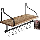 Wandregal 2er Set Mit 6 Haken - Küchenregal Ohne Bohren Für Kaffeeecke & Badezimmer