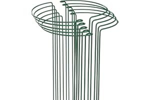 TOYPOPOR 10 Pali di Supporto per Piante da Giardino in Metallo, 25 x 40 cm, Supporto per Piante da Giardino, Supporto per Peonie Monstera Ortensie Rose Sedum Pomodori, 10 Pezzi