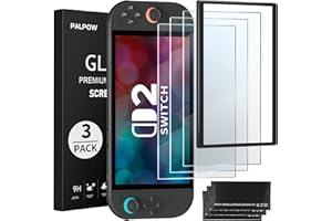 PALPOW 3er-Pack Stücke Panzerglas für Nintendo Switch 2 Model 2025, 9H Härtegrad Schutzglas Schutzfolie mit Ausrichtungshilfe-Tools,Blasenfrei,HD Klar,Kratzfest,Switch 2 Konsole Schutz Zubehör