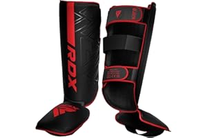 RDX Paratibia per Kickboxing Muay Thai Arti Marziali Allenamento, Maya Hide Cuoio KARA Pugilato Paratibie, MMA Parastinchi Krav Maga Protezione, Sparring BJJ Thai Boxe e Combattimento Karatè