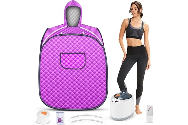 Sauna à Vapeur Portable, 800W & 9 Réglages de Température et Sauna à Vapeur Complet avec Moteur à Vapeur de 2 L, Sauna à Vapeur en Tissu Imperméable pour la Détoxification et la Relaxation
