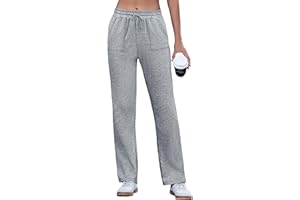Uniexcosm Pantalón Deportivo Mujer Algodón Largos Pantalones de Chándal Mujer Casuales con Bolsillos Pantalones de Chándal con Cordón para Correr Fitness Jogging