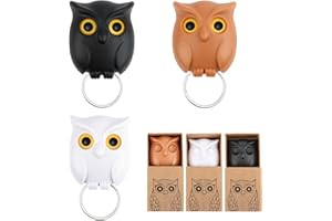 LWMTT Schlüsselhaken Eule,3 Stück Schlüssel Eule,Schlüsselhaken für Wand,Magnet Owl Key Holder, Automatische Open Close Eyes Design,Magnetischer Schlüsselhalter Ohne Bohren für Zuhause Büro Aufhängen