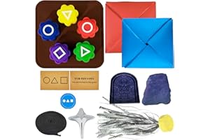 ORTVIAI Lot de 5 Jeux Gonggi Traditionnels Coréens en Pierres Colorées avec Étui Rond