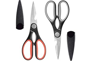 ‎LIVINGO LIVINGO Küchenschere 2 Stück Haushaltsschere aus Edelstahl, Scharfe Strapazierfähig Schere Küche, Vielseitige Allzweckschere, Küchen schere für Huhn, Fisch, Fleisch, Kräuter