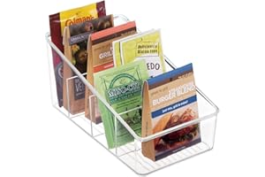 InterDesign iDesign 77650EU Linus Küchen-Organizer Box zur Lagerung von Lebensmitteln, Gewürzpaketen/Tütensuppen, Plastik, klar, 26.7 x 14.6 x 12.7 cm