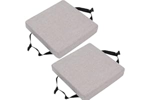 VEAI Juego de 2 Cojín de Asiento Cuadrado con Lazos, 25/28/30/35/40cm Espesor de 5/8 cm,Taburete de Bar Suave Cojines for Sillas Cuadrado,Taburete, jardín, Interior, Exterior(@4,30x30x8cm)