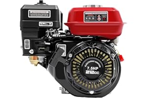 BJTDLLX 7.5 PS 210cc Benzinmotor Kartmotor Standmotor Antriebsmotor 4 Takt 3600 U/min Ersatzmotor 20mm Passfedernut, mit Ölalarm/Ölmangelsicherung/Luftkühlung (Typ B)