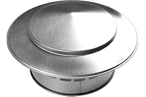 UTTASU Stainles Steel Chimney Cap, Metal Chimney Cowl with Bird Guard, Vent Cover Cap, Rain Snow Hat, Mesh Protector(160mm)