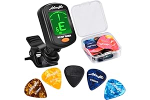 28pcs Guitar Picks with Tuner, MOREYES Guitar Plectrums for Your Acoustic,Electric,or Bass Guitar 0.46 0.71 0.85 0.96 1.2mm