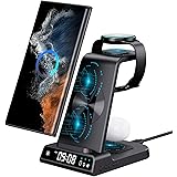 Samsung Galaxy S23 Ultra induktionsladdare, induktiv trådlös laddare för Smsung Galaxy Watch 6/5 Pro, 3 i 1 laddare med digit