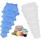 Silicone Stretch Lids,12Pack Reusable Silicone Food Covers,Expandable to Fit Various Shape of Containers, Dishes, Bowls,Alter