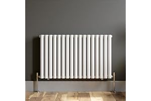 DuraTherm® 600 x 1020mm White Horizontal Designer Radiator Double Column Oval Tube Modern Central Heating Panel Bathroom Radiators