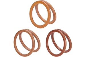 PH PANDAHALL PandaHall 6 Piezas de 2 Colores de Madera de Forma Redonda Bolso de la manija de la Bolsa de reemplazos de la Bolsa de Playa Hecha a Mano Bolsos Monedero manijas Bolsas de Mercado macramé