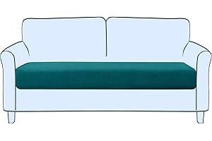 subrtex Sofa Seat Cushion Covers Stretch Polyester Fabric Seat Cushion Protector (2 Seaters, Teal)