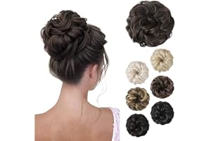 REECHO Thick Synthetic Ponytail Extensions - Messy Hair Bun Donut - Dark Brown