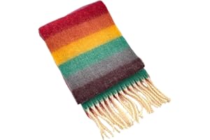 FROTOX Colorful Rainbow Fringe Children's Scarf Warm And Comfortable Long Muffler Neckerchief For Boys Girls Aged 3 To 12T