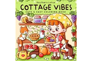 Cottage Vibes: Coloring Book for Adults and Teens, Easy Designs of Cute Cottages, Village Corners, and Cozy Family Moments for Stress Relief (Cute & Easy Coloring)