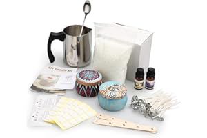 YMing Kit de Fabrication de Bougies parfumées, Coffret Cadeau Bricolage, Inclus Cire de soja, Le Pot de Bougie,mèches en coton,Support MèChe,Huile parfumée, colorants