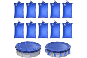 CHENBOOW Sacs d'eau Lourds pour Couverture de Piscine,10 Pièces Poids pour Abris de Piscine Enterrés,Sac Lestage Eau Bache Piscine,Accessoires pour Couverture de Piscine,pour Bâches de Piscine