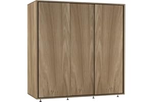 URBNLIVING 120cm Kids Sliding Wardrobe with 3 Smooth-Glide Doors, Integrated Hanging Rail, Space-Saving Compact Closet, Child-Safe Design for Nurseries & Children’s Bedrooms