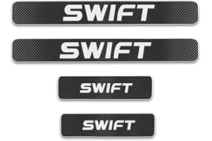 CWWHY Protecteur de seuil de Voiture pour Suz-uki Swift Accessoires 4 PIÈCES Autocollants De Seuil De Porte De Voiture